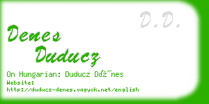 denes duducz business card